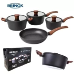 JOGO DE PANELAS LINHA CERAMIC SIRIUS 4 PEÇAS BRINOX - PRETO FOSCO