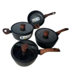 JOGO DE PANELAS LINHA CERAMIC SIRIUS 4 PEÇAS BRINOX - PRETO FOSCO