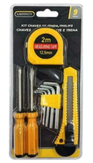 KIT CHAVES DE FENDA PHILIPS CHAVE ALLEN ESTILETE E TRENA